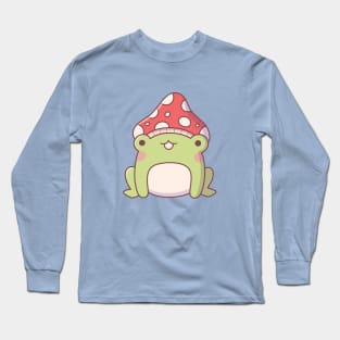 Cute Little Frog With Toadstool Long Sleeve T-Shirt